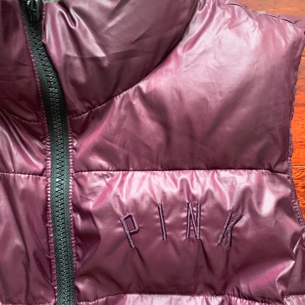 Maroon puffer vest PINK